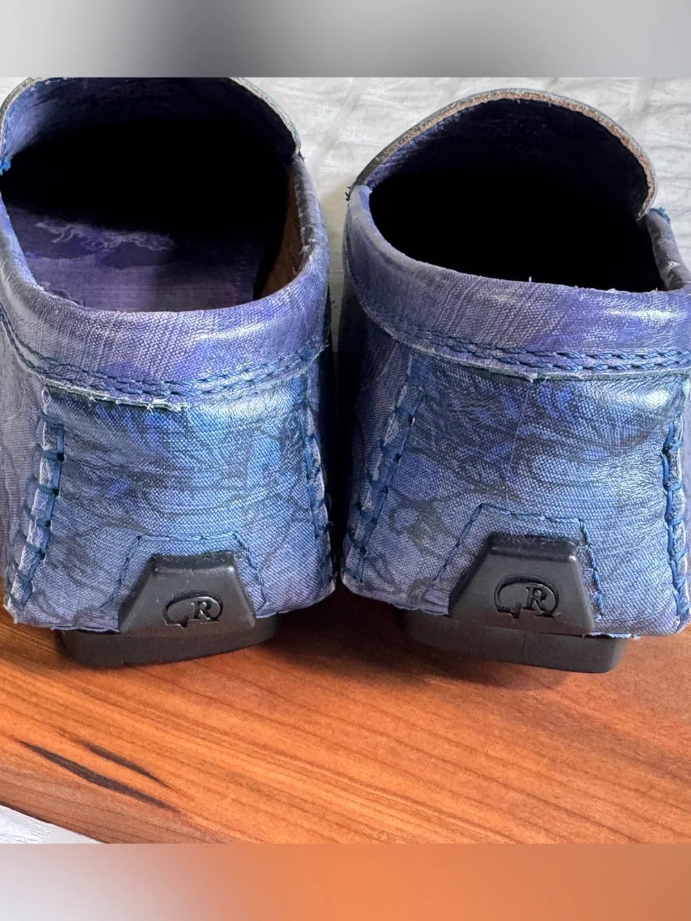 Robert Graham Purple Floral Leather Driving Loafers men’s 10.5